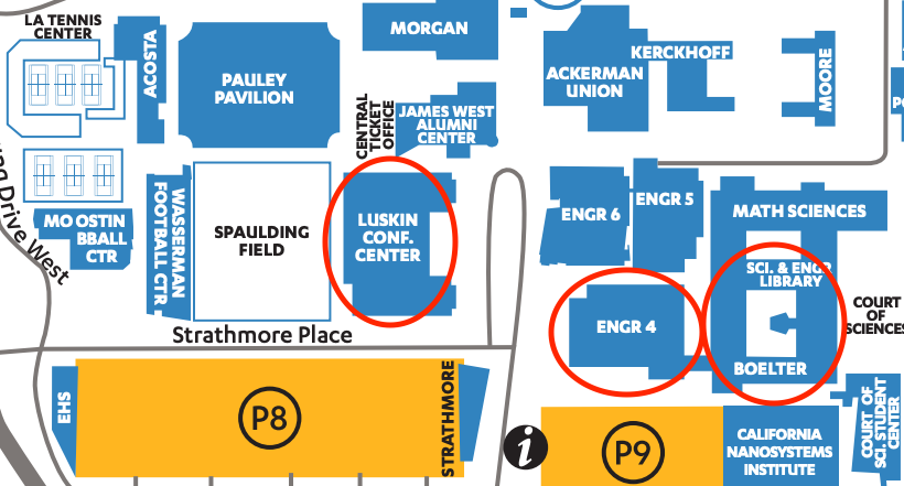 Map of UCLA Engineering Complex and Luskin