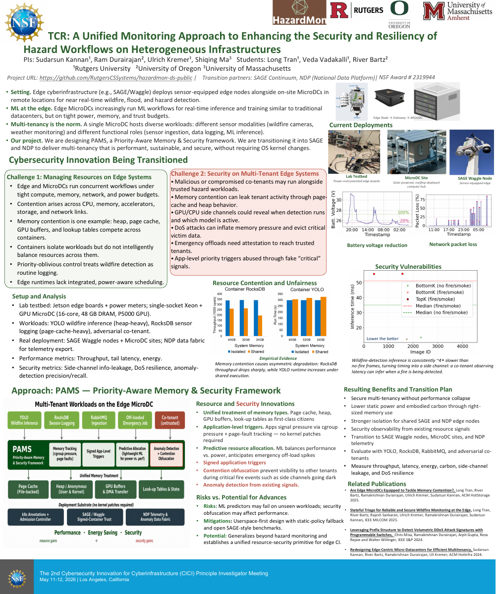 A Unified Monitoring Approach to Enhancing the Security and Resiliency of Hazard Workflows