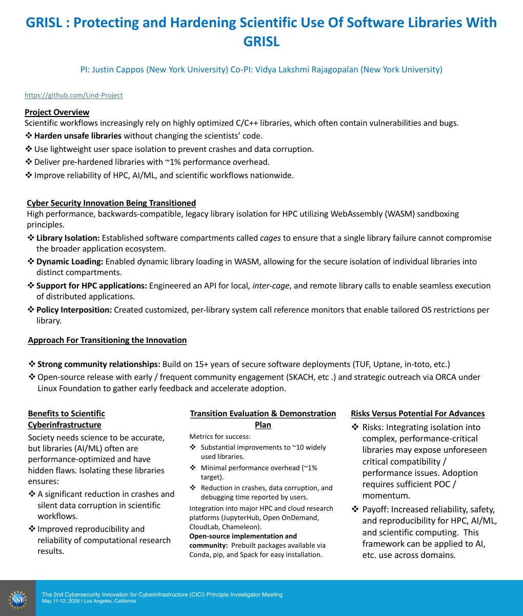 GRISL: Protecting and Hardening Scientific Use of Software Libraries