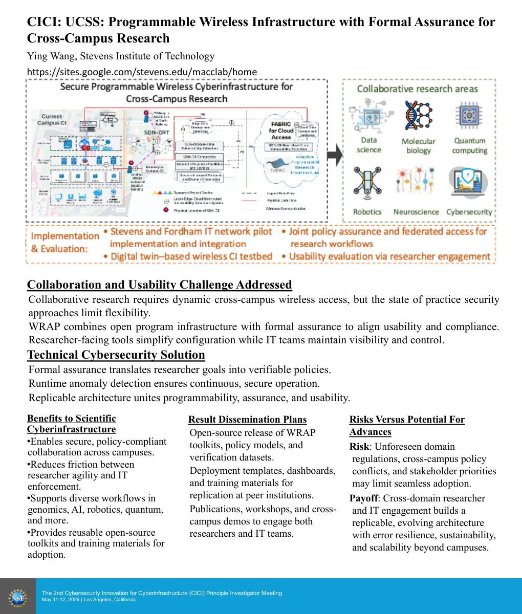 Programmable Wireless Infrastructure with Formal Assurance for Cross-Campus Research