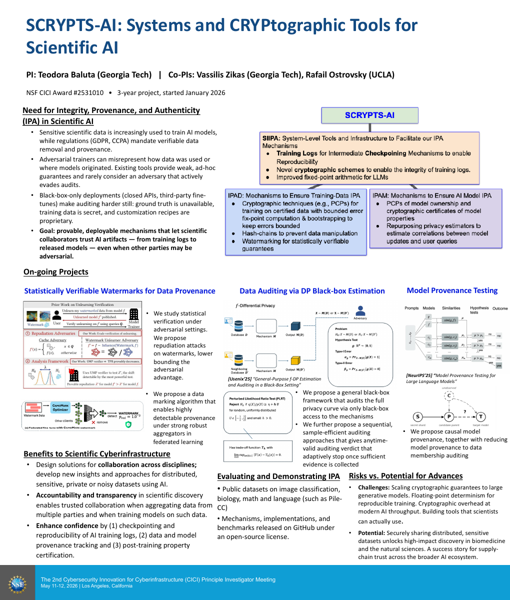 SCRYPTS-AI: Systems and CRYPtographic Tools for Scientific AI